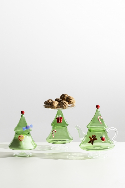 ICHENDORF - SCHIACCIANOCI - Teiera Albero di Natale in Vetro