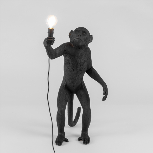 SELETTI - Monkey Lamp black edition Standing