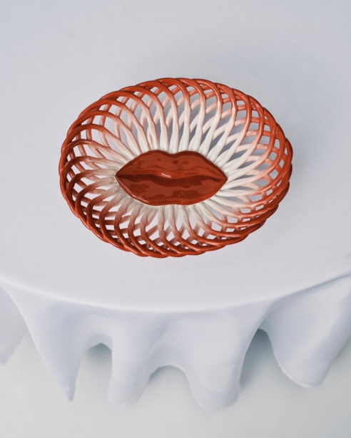 SERAX - Cestino Salvador rosso - bianco Les Objets Mouleversants