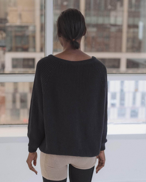 BASERANGE - Danube V Neck Sweater - Organic Cotton Knit