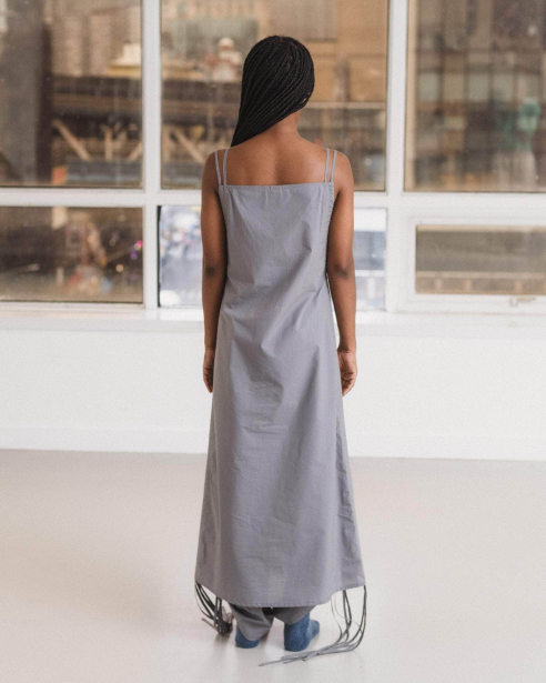 BASERANGE - Pictorial Strap Dress - Ziti Grey