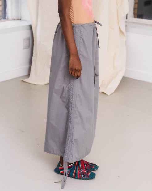 BASERANGE - Pictorial Strap Skirt - Organic Cotton Poplin