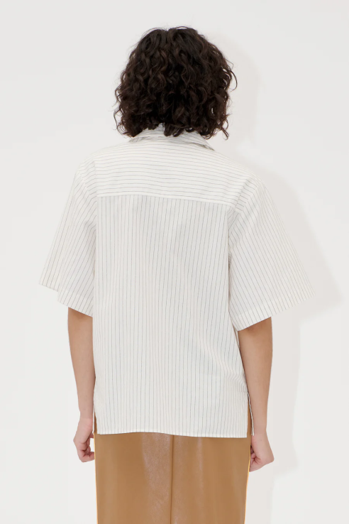 STINE GOYA - Bowling Collar Shirt - Candle Stripe