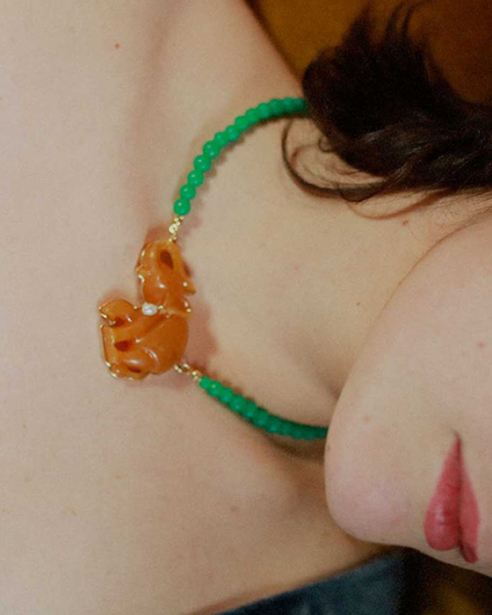 Beatriz Palacios - Elephant and Green Necklace