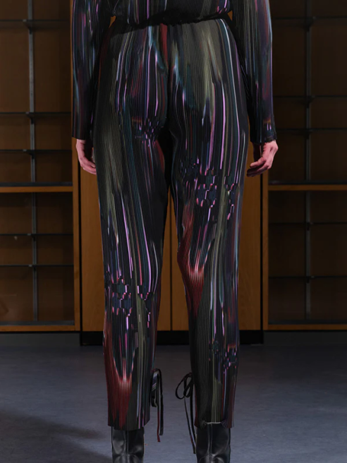 HENRIK VIBSKOV - Knight Plisse Pants - Dark Tetris Drips