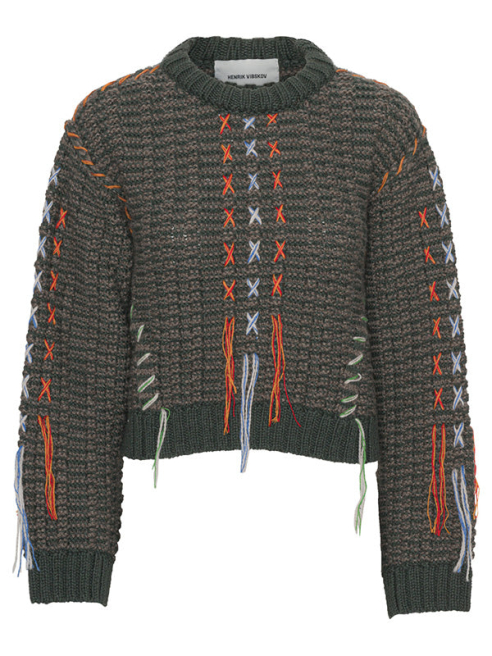 HENRIK VIBSKOV - Hang Out Knit Sweat - Moss Green Melange