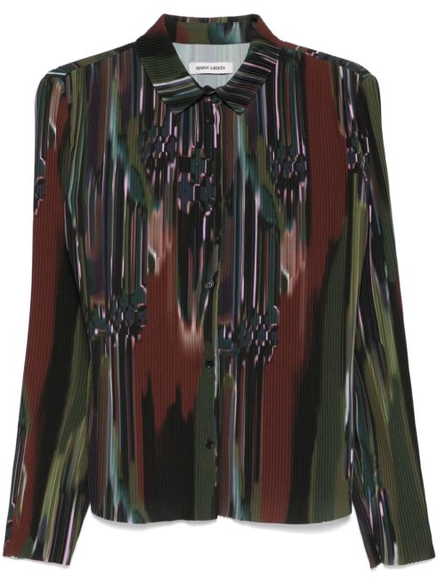 HENRIK VIBSKOV - Knight Plisse Shirt - Dark Tetris Drips