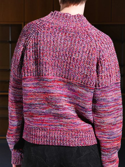 HENRIK VIBSKOV - Six End Knit Jumper - Magenta Navy Orange Square