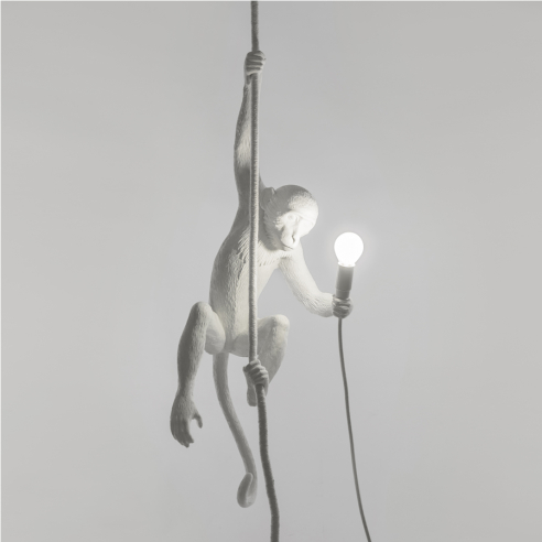 SELETTI - Monkey Lamp white edition Ceiling