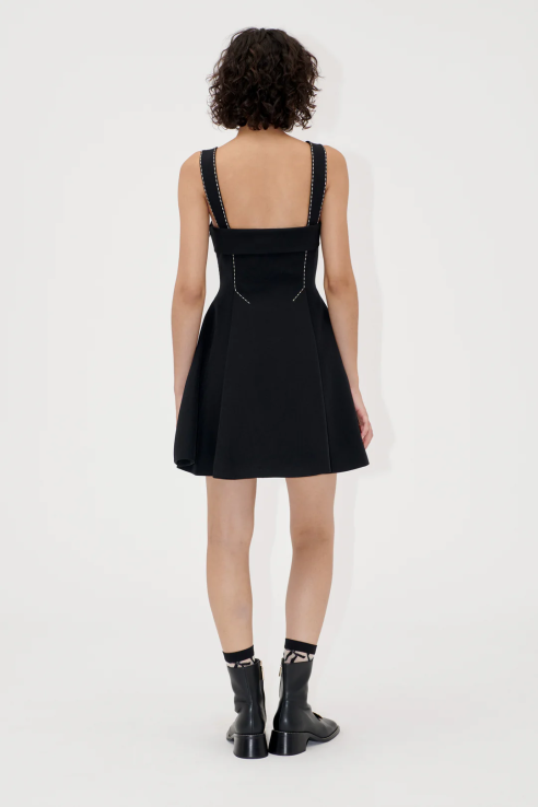 STINE GOYA - Mini Dress w/ Adjustable Straps - Jet Black