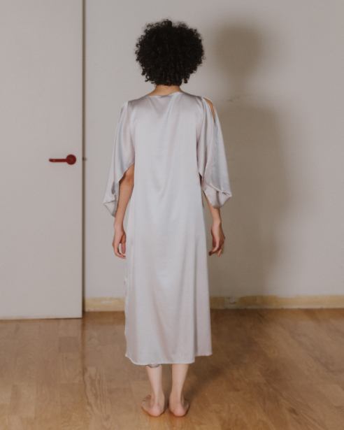BASERANGE - City Long Sleeve Dress - Silk Satin