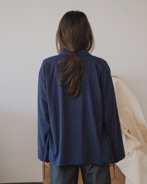 BASERANGE - Limber Shirt - Purple Stripe