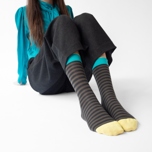 BONNE MAISON - Sock Stripes Graphit