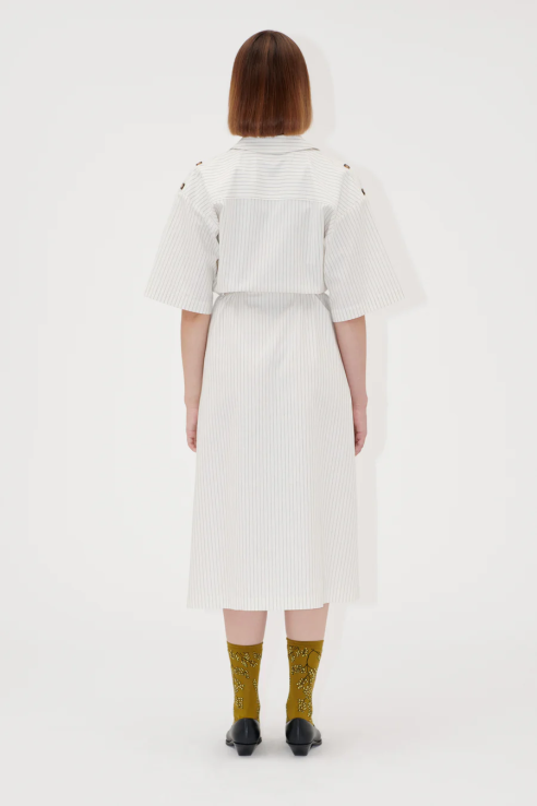 STINE GOYA - Workwear Midi Dress - Mimosa Stripe